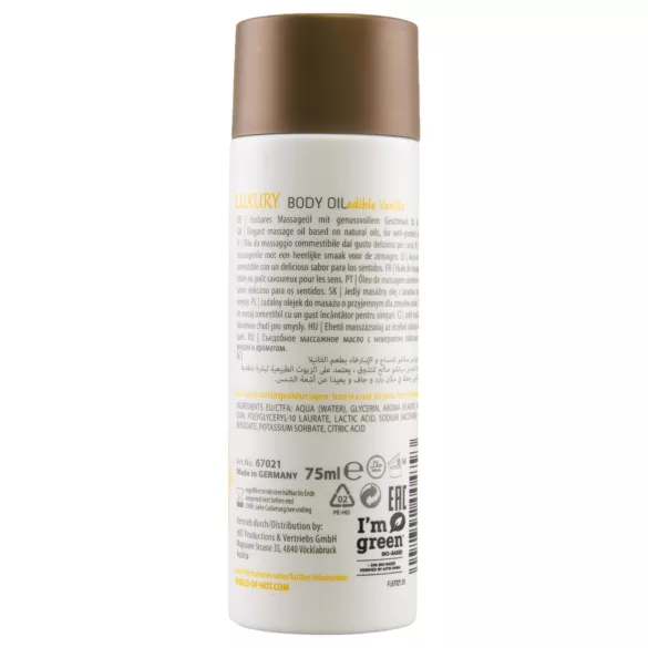 Shiatsu Luxury - βρώσιμο λάδι μασάζ - βανίλια - 75ml