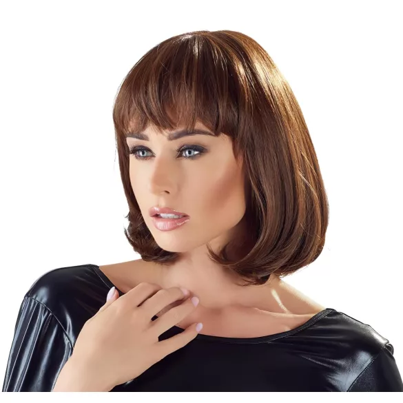 Cottelli - γυναικεία περούκα μεσαίου μήκους bob - καφέ