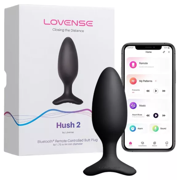 Lovense Hush 2 M - δονητής πρωκτού με έλεγχο μέσω εφαρμογής (45 mm, μαύρο)