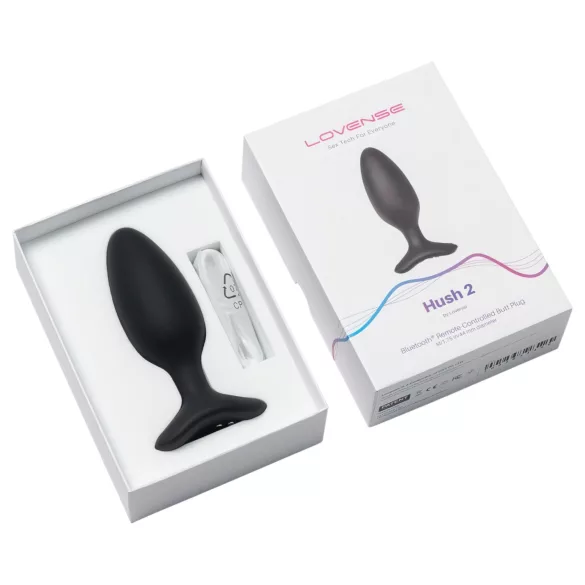 Lovense Hush 2 M - δονητής πρωκτού με έλεγχο μέσω εφαρμογής (45 mm, μαύρο)