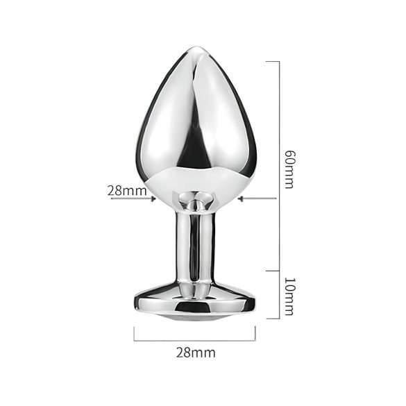 Sunfo - μεταλλικό πρωκτικό βύσμα με ροζ πέτρα - ασημί