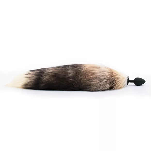 Sunfo - ερωτικό πρωκτικό σφήνα με ουρά αλεπούς σιλικόνης μαύρο-κόκκινο