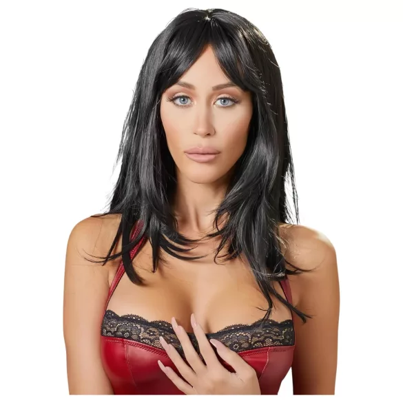 Cottelli - περούκα μακριά - μαύρο