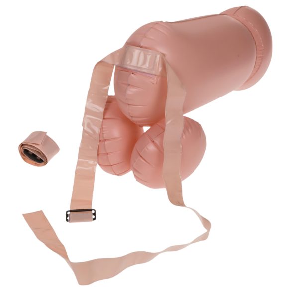 Cock Fighting - φουσκωτό strap-on πέος - φυσικό χρώμα