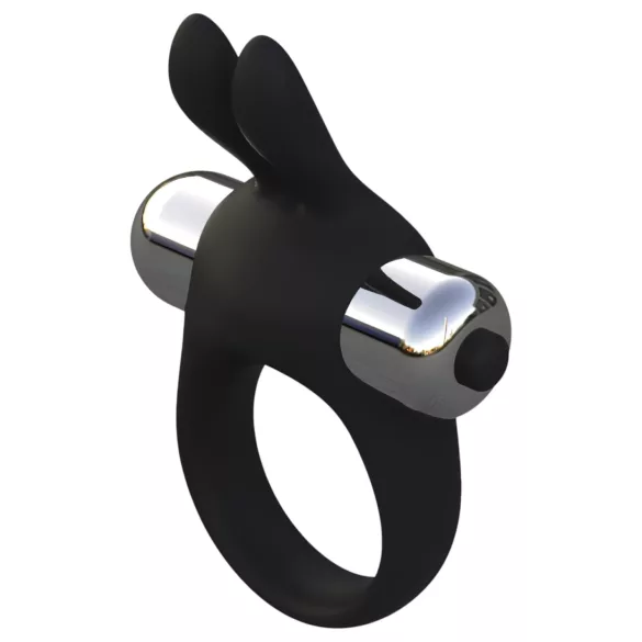 Pulselock Vantr - δονητικός δακτύλιος πέους με λαγουδάκι (μαύρο) - 30mm
