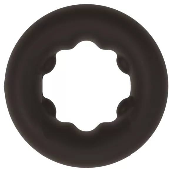 Pulselock Cocktura - πουά δαχτυλίδι πέους από σιλικόνη (μαύρο) - 27mm