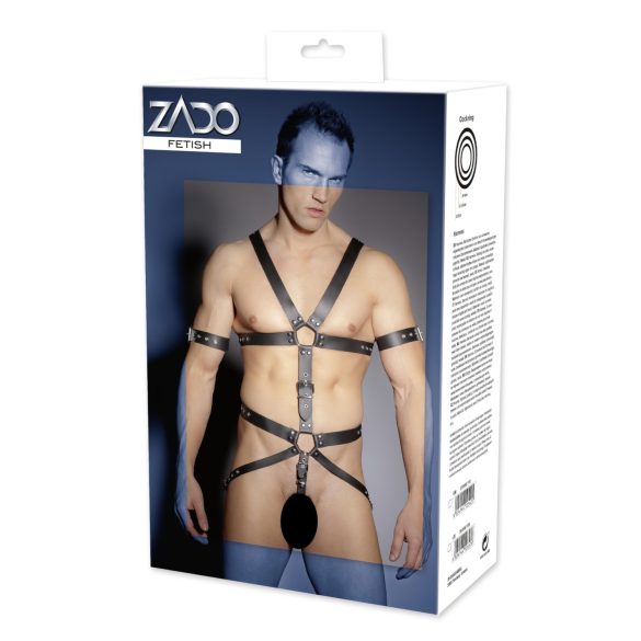 ZADO - Ανδρικό δερμάτινο σώμα με λουριά - L/XL