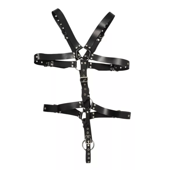 ZADO - μαύρο δερμάτινο ανδρικό body-σαρ harness (S-L)
