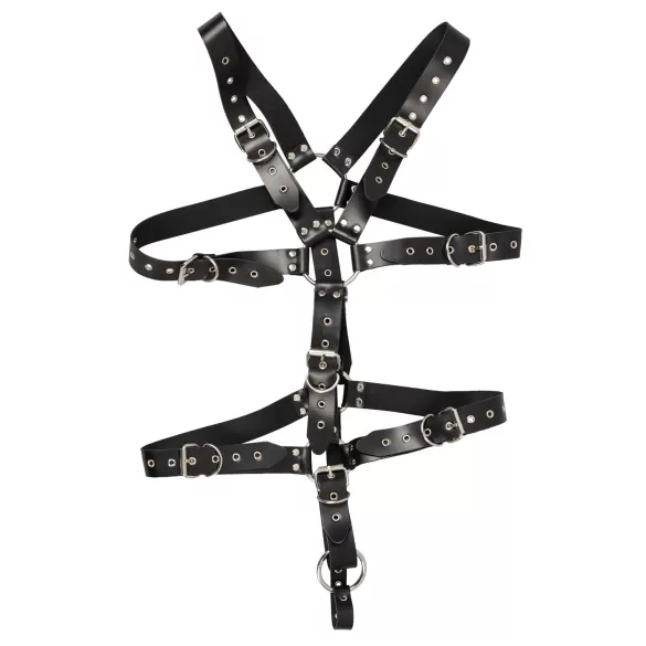 ZADO - μαύρο δερμάτινο ανδρικό body-σαρ harness (S-L)