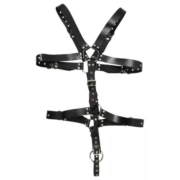 ZADO - μαύρο δερμάτινο ανδρικό body-σαρ harness (S-L)
