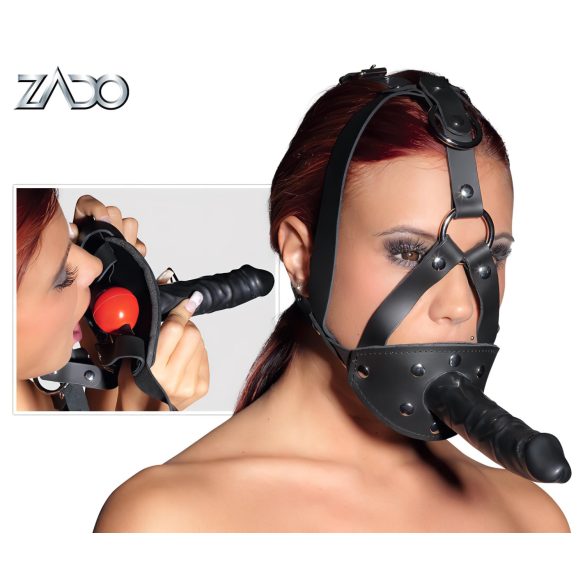 ZADO - Δερμάτινο με δονητή (μαύρο)