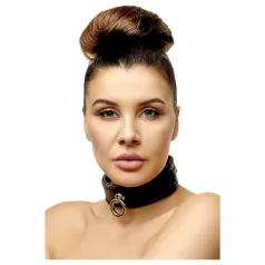   ZADO - δερμάτινο κολάρο λαιμού - μαύρο