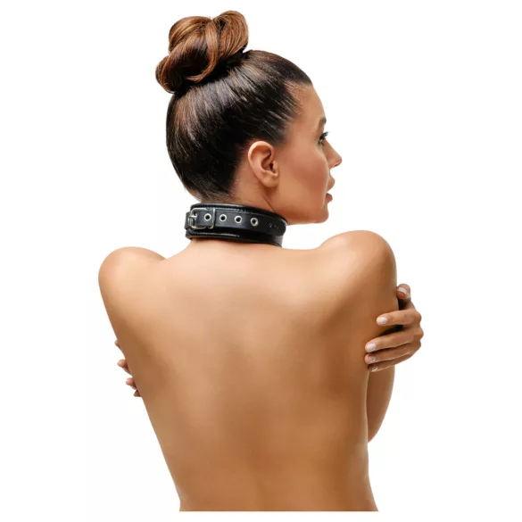 ZADO - δερμάτινο κολάρο λαιμού - μαύρο