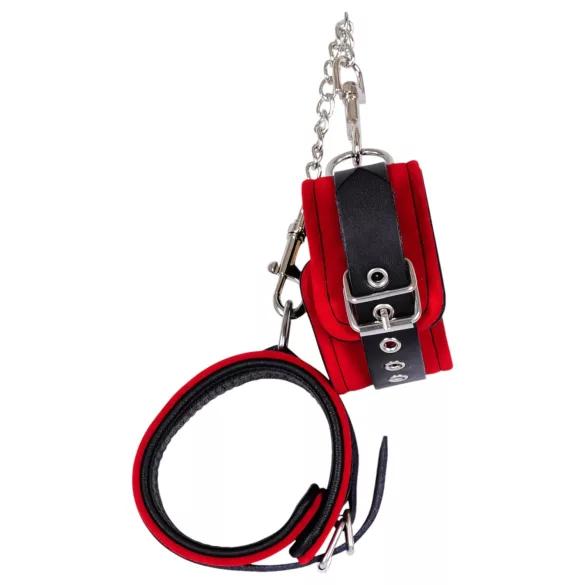 ZADO - δερμάτινες χειροπέδες αστραγάλων (κόκκινες)