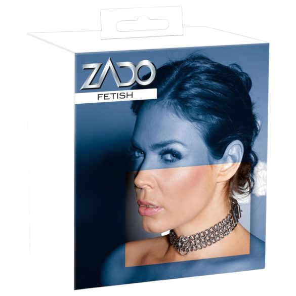 ZADO - ασημένιο τσόκερ με αλυσίδα