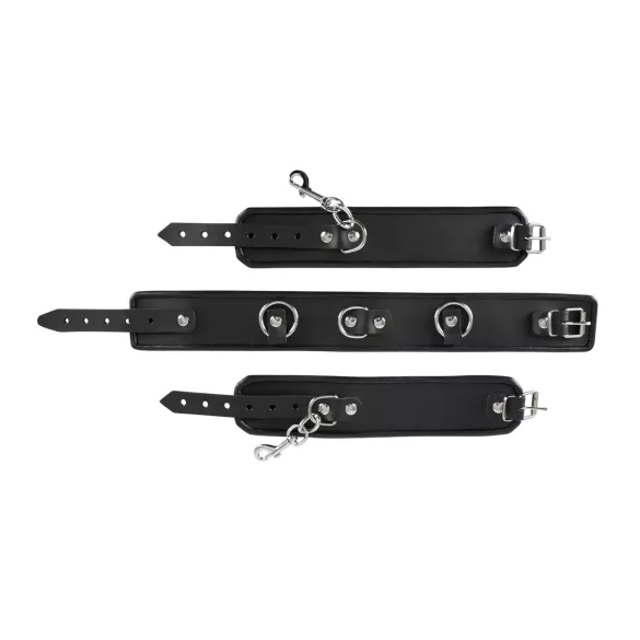 ZADO - κολάρο δέρμα με χειροπέδες - μαύρο