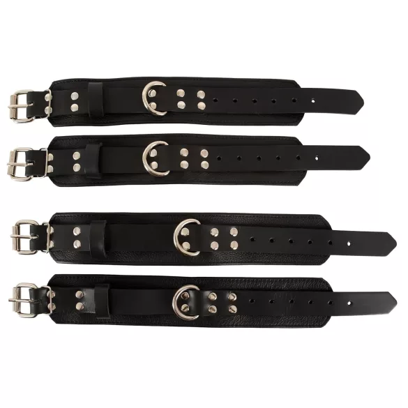 ZADO - σετ δεσίματος κρεβατιού - δέρμα - μαύρο