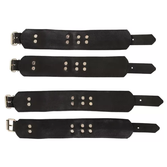 ZADO - σετ δεσίματος κρεβατιού - δέρμα - μαύρο