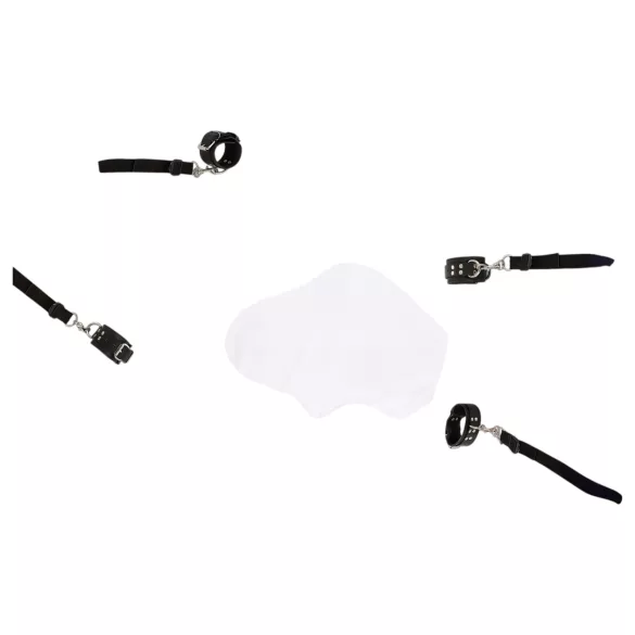 ZADO - σετ δεσίματος κρεβατιού - δέρμα - μαύρο