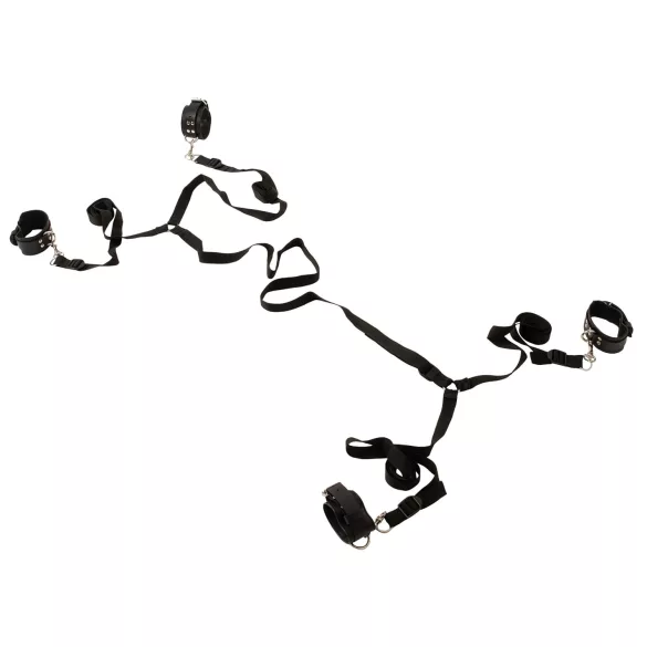 ZADO - σετ δεσίματος κρεβατιού - δέρμα - μαύρο