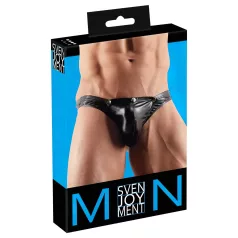   Svenjoyment - Ανδρικό στρινγκ με κουμπιά (μαύρο) - M