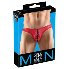   Svenjoyment - ανδρικό εσώρουχο με κορδόνια - μαύρο/κόκκινο - M