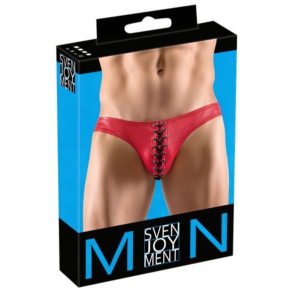 Svenjoyment - Ανδρικό μαύρο εσώρουχο με κόκκινα κορδόνια - M