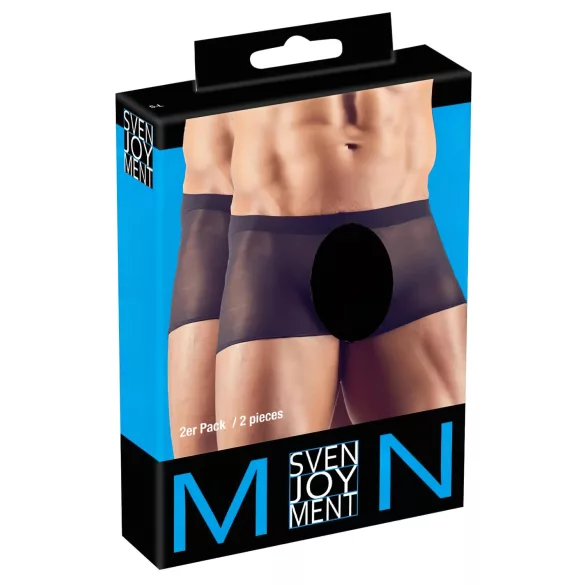 Svenjoyment - ανδρικό διάφανο μποξερ σετ - μαύρο 2 τεμάχια S-L