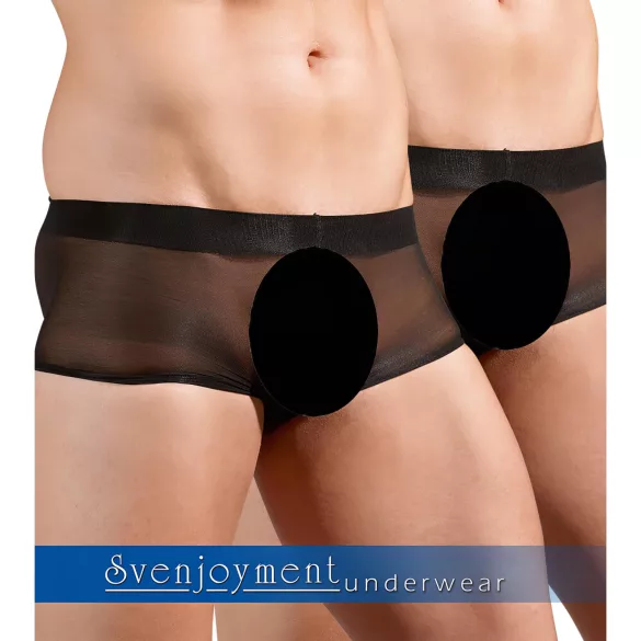 Svenjoyment - ανδρικό διάφανο μποξερ σετ - μαύρο 2 τεμάχια S-L