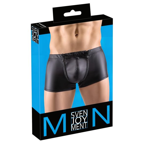 Svenjoyment - ματ μπόξερ με στρας και φερμουάρ (μαύρο)