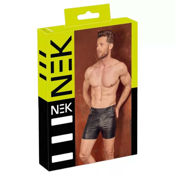 NEK - ανδρικό σορτς με μεταλλική αγκράφα - μαύρο - άνετη εφαρμογή - L