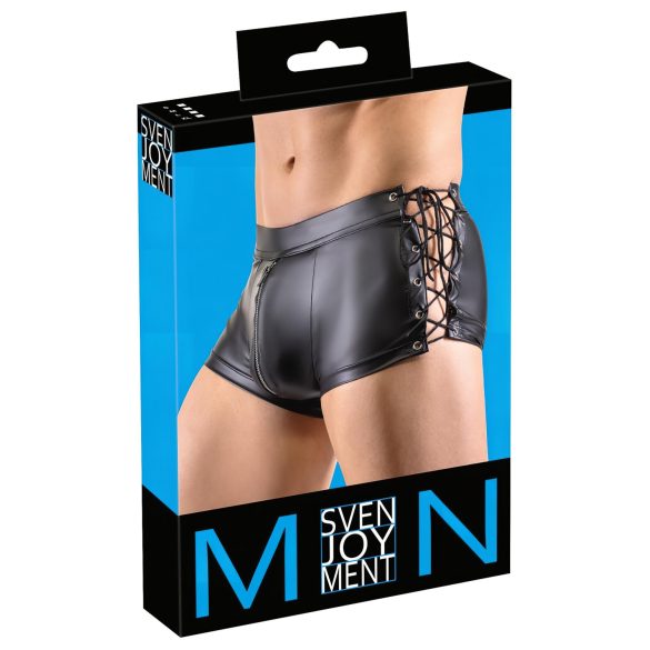 Svenjoyment - μαύρο ματ μποξεράκι με πλαϊνό κορδόνι