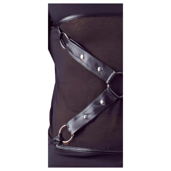 NEK - Σταυρωτό πανωφόρι με μακριά μανίκια για άνδρες (μαύρο)