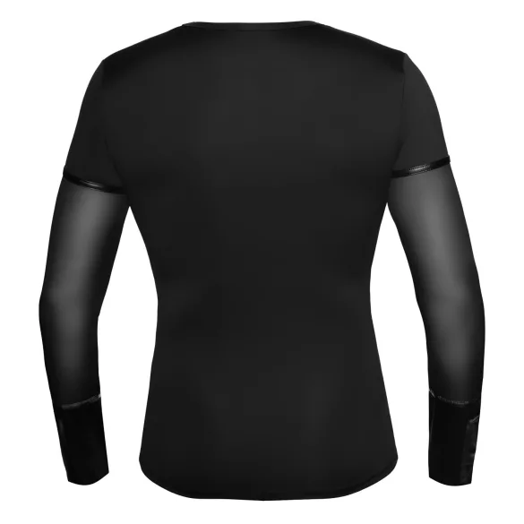 NEK - Σταυρωτό πανωφόρι με μακριά μανίκια για άνδρες (μαύρο) - M