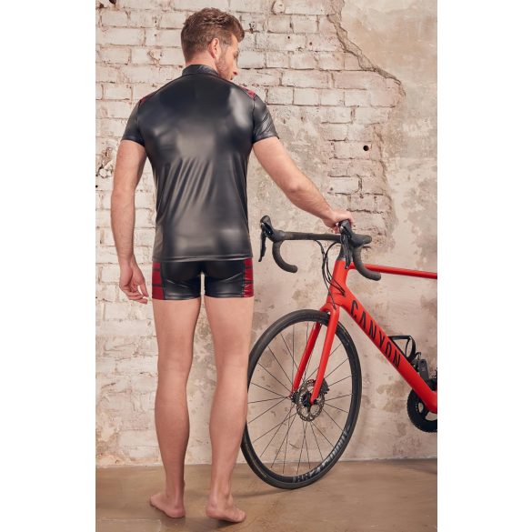 NEK - ανδρικό φούτερ με φερμουάρ - κόκκινες λεπτομέρειες - μαύρο