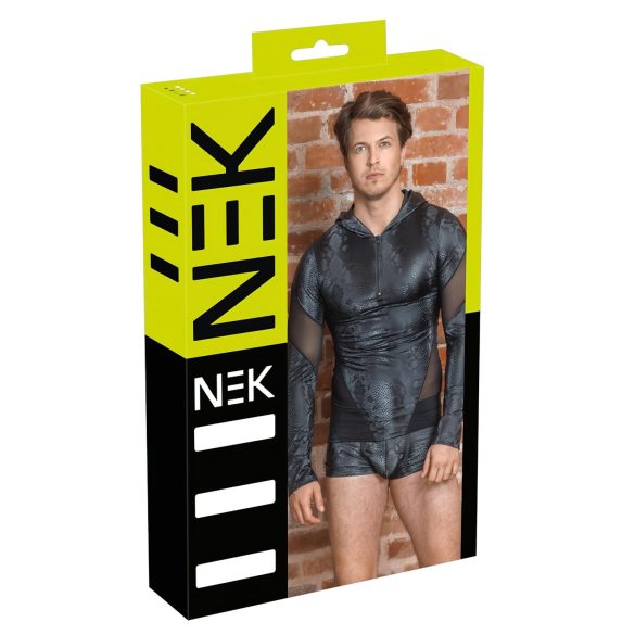 NEK - Ανδρικό Φούτερ με Κουκούλα και Σχέδιο Φιδιού (Μαύρο) - M