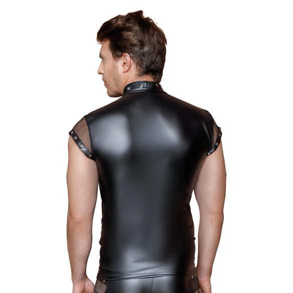 NEK - ανδρικό πάνω μέρος με πριτσίνια και δίχτυ (μαύρο) - M