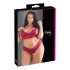 Cottelli Plus Size - απαλό δαντελένιο σετ σουτιέν (κόκκινο)
