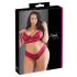 Cottelli Plus Size - απαλό δαντελένιο σετ σουτιέν (κόκκινο) - 2XL