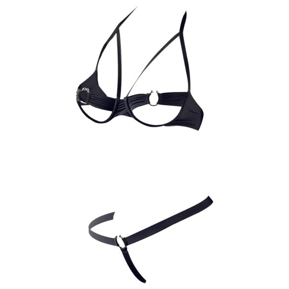 Cottelli - σετ σουτιέν με μεταλλικούς κρίκους - μαύρο
