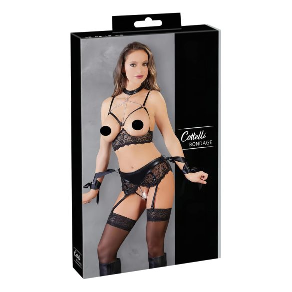 Cottelli Bondage - δαντελένιο σετ εσωρούχων (5 κομμάτια)