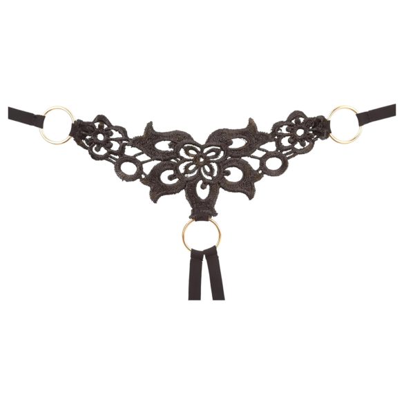 Cottelli - σετ σουτιέν με κέντημα και λάμψη - μαύρο