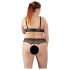 Cottelli Plus Size - Μαύρο σετ σουτιέν με χάντρες - 2XL