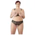 Cottelli Plus Size - σετ σουτιέν με πέρλες - μαύρο - 4XL