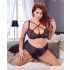 Cottelli Plus Size - Σταυρωτό Σουτιέν και Σλιπ (Μαύρο) - 85E/L