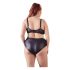 Cottelli Plus Size - Σταυρωτό Σουτιέν και Σλιπ (Μαύρο) - 85E/L