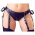 Cottelli Bondage - λαμπερό σετ ανόρθωσης στήθους με χειροπέδες (μαύρο) - XL