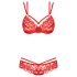 Obsessive 860-SET-3: Ρομαντικό Δαντελένιο Σετ Κόκκινο - L/XL