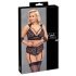 Cottelli Bondage Plus Size - δαντελένιο σετ σουτιέν (μαύρο) - 4XL