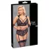 Cottelli Bondage Plus Size - δαντελένιο σετ σουτιέν (μαύρο) - 4XL